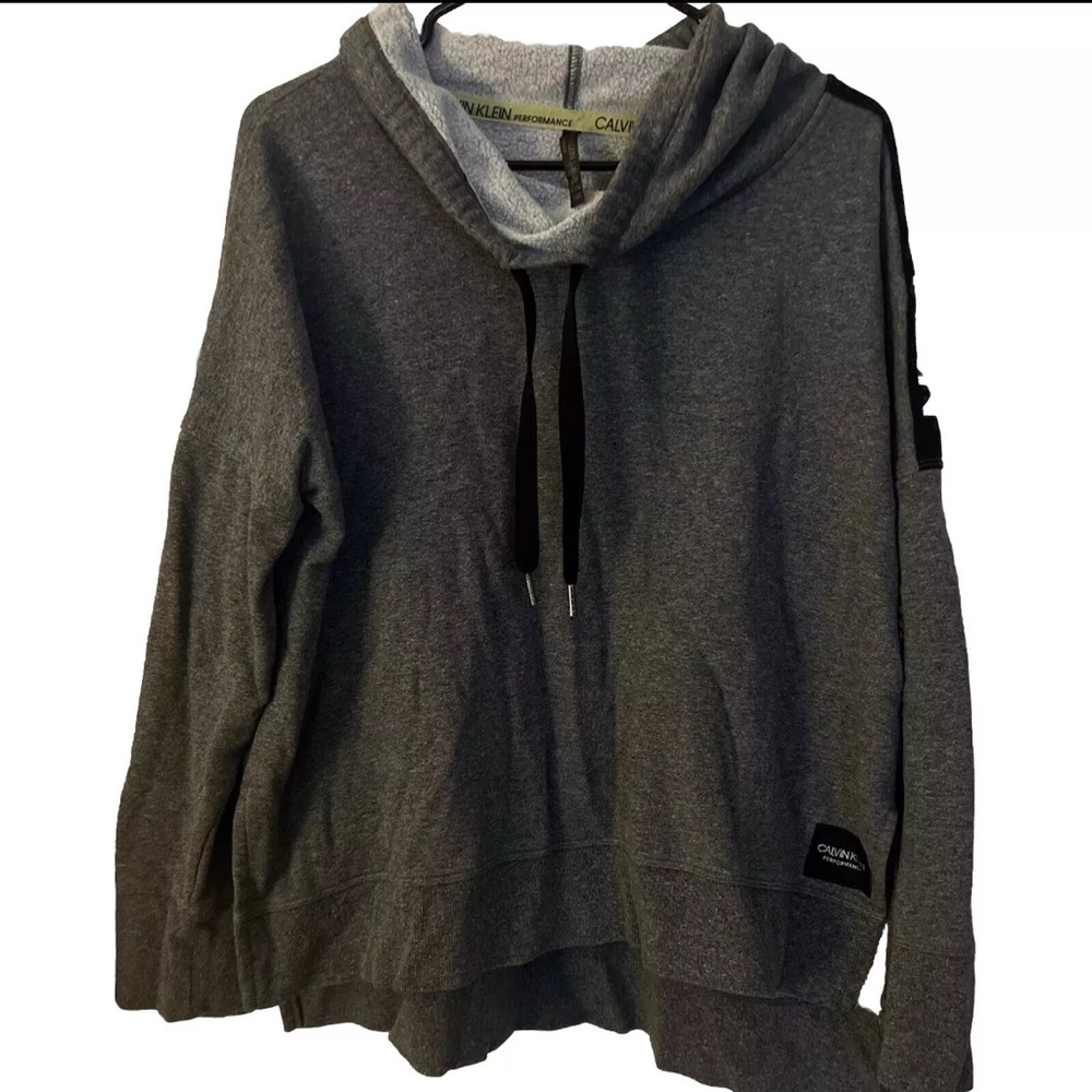 Calvin Klein Performance Cowl Neck Sweatshirt Women's Size XL Gray Quick Dry